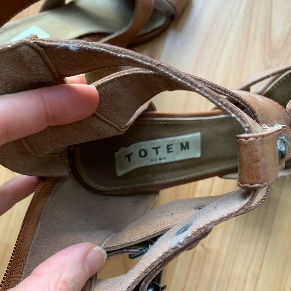TOTEM Italian strappy brown sandals 39 - Picture 4 of 7